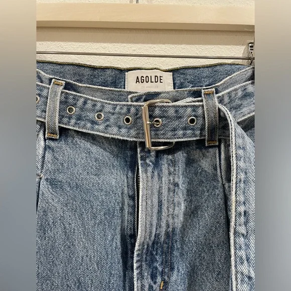 Agolde Belted Baggy Wide Leg Barrel Jeans Size 25 - Picture 5 of 8